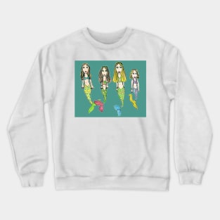 My Girls as Mermaids - Drawn by Tane (8) Crewneck Sweatshirt